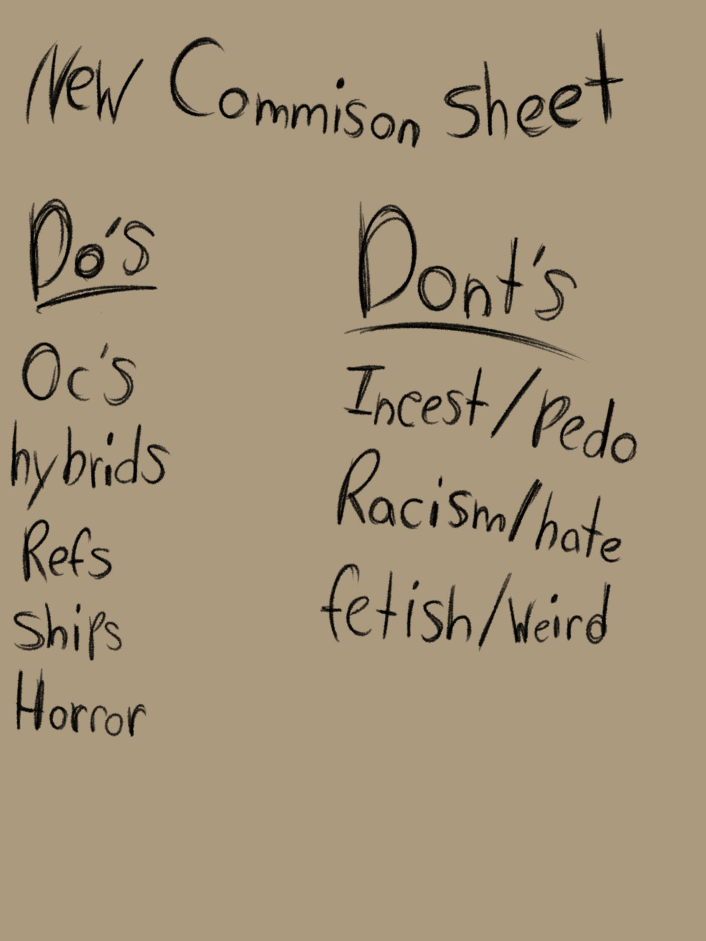 Val's commison sheet!